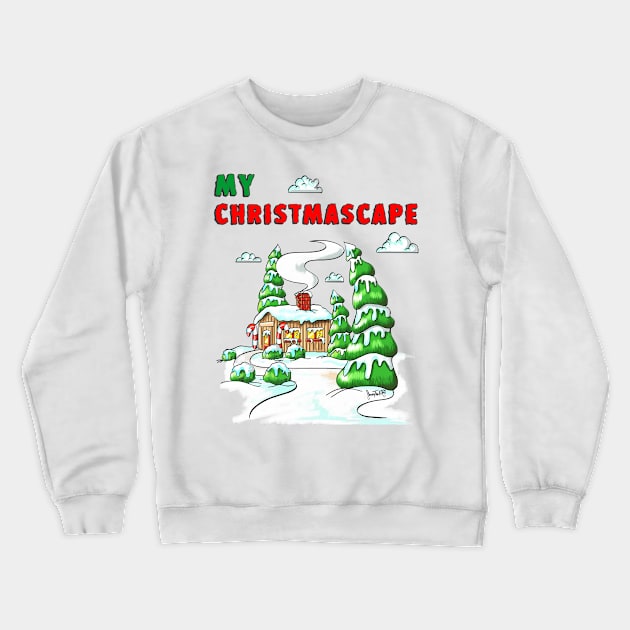 Christmas Log Cabin Winter Scene Gift V1 Crewneck Sweatshirt by SidneyTees